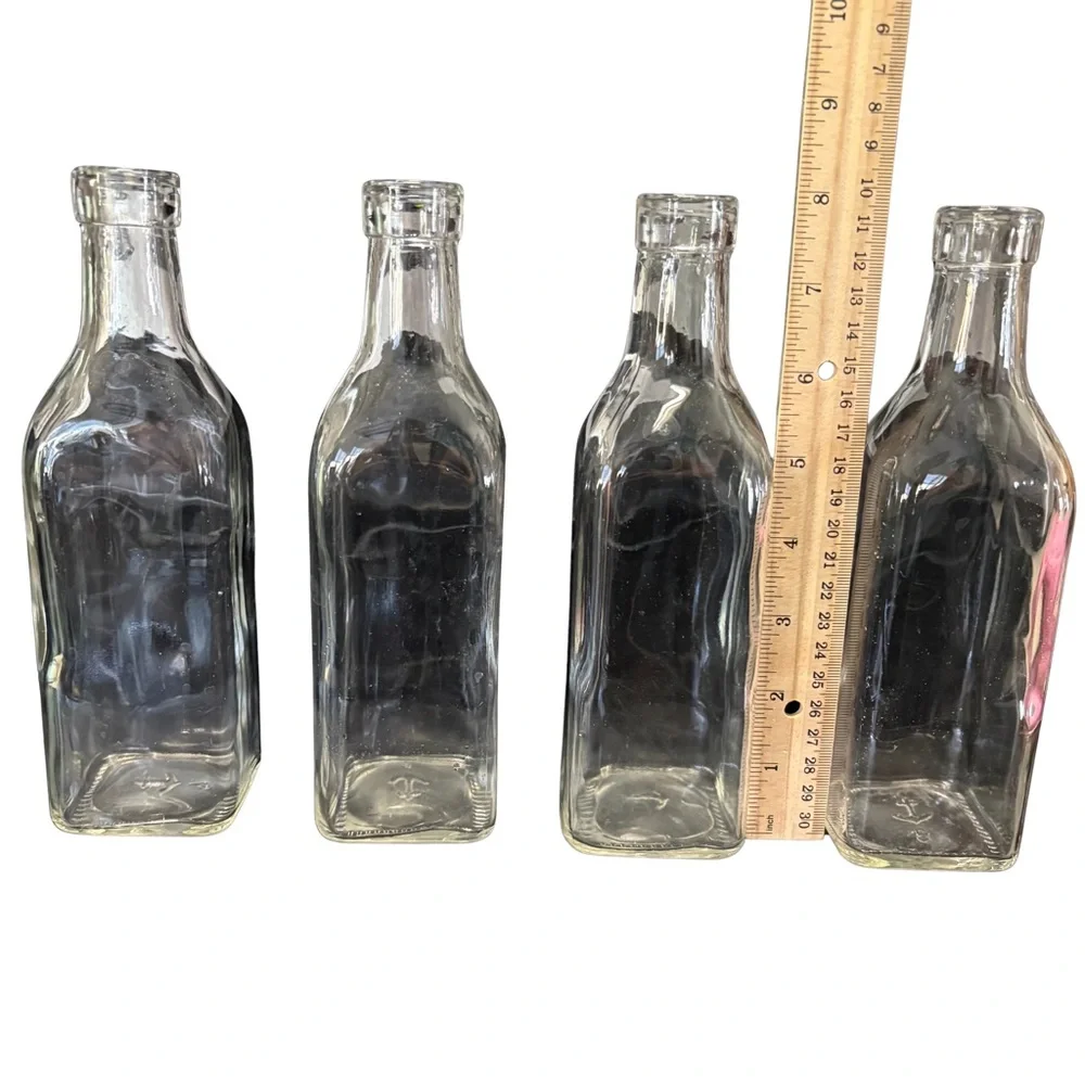Anchor Hocking‎ • Clear Glass Square Bottles (Set of 4)